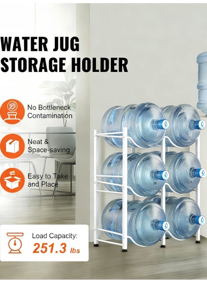 حامل زجاجة ماء، حامل موزع ماء مزدوج الصفوف، رف متين لأباريق تبريد المياه، رف ماء من 4 طبقات للمنزل والمطبخ والمكتب (XM_439W_2) - Image 2